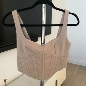 Meshki Beige Crop Top